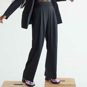 Reitmans Black Satin Trouser Dress Pants Size 8P New 29” inseam